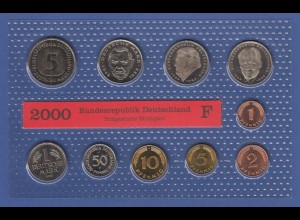 Bundesrepublik DM-Kursmünzensatz 2000 F stempelglanz