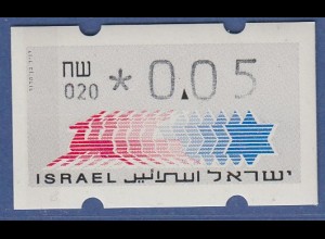 Israel Klüssendorf ATM Dauerausgabe 5.Papier, mit Aut.-Nr. 020, Mi.-Nr. 3.5.20