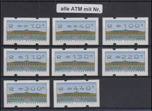 Deutschland ATM Mi.-Nr. 2.2.3 Tastensatz TS1 8 Werte 10-440 ** alle mit Nr.