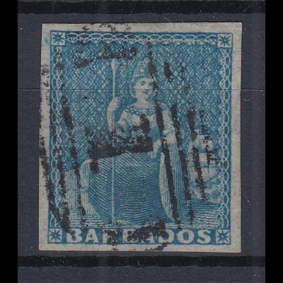 Barbados 1852 sitzende Britannia Mi.-Nr. 2xa sauber gebraucht