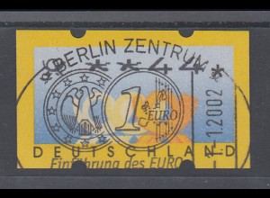 Deutschland ATM 3 Posthörner, DM-Währung, WERTFEHLDRUCK **44 mit Sonder-O 1.1.02