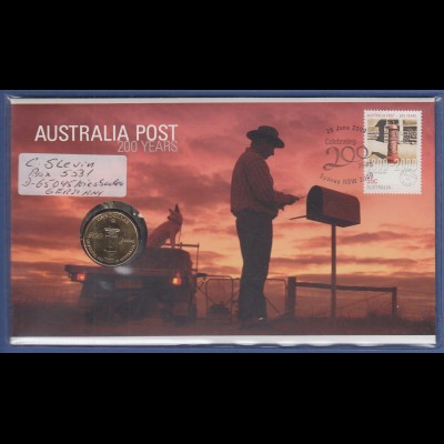 Australien 2009 Numisbrief mit 1$-Münze AUSTRALIA POST , echt gelaufen !
