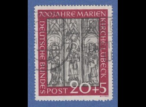 Bundesrepublik 1951 Marienkirche mit PLF Sprung im Fresko, Mi.-Nr. 140 I gest.