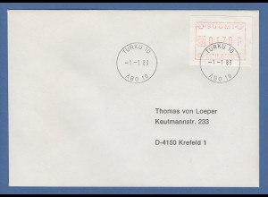 Finnland 1982 FRAMA-ATM Mi.-Nr. 1.1 Wert 170 auf Tarif-FDC mit O TURKU 1.1.83