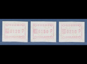 Finnland 1982 FRAMA-ATM Mi.-Nr. 1.2 Tastensatz S5 Satz 120-150-210 ** 