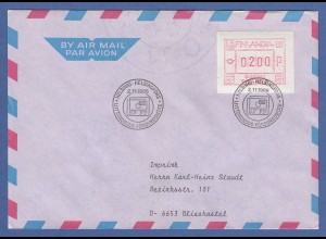 Finnland Sonder-ATM FINLANDIA`88 aus OA Mi.-Nr. 2.2 Wert 200 auf Brief nach D
