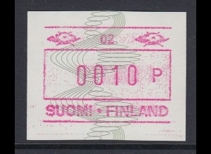 Finnland 1993 ATM Mi.-Nr. 14.1 aus OA # 02 (schmale Ziffern) Einzelwert 0010 **