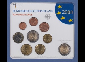 Bundesrepublik EURO-Kursmünzensatz 2008 F Normalausführung stempelglanz