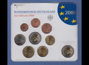 Bundesrepublik EURO-Kursmünzensatz 2008 J Normalausführung stempelglanz