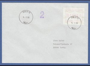 Finnland 1988 FRAMA-ATM Mi.-Nr. 3.1 SCHMALE ZIFFERN (Oulu) Wert 140 auf FDC