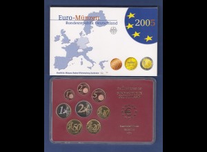 Bundesrepublik EURO-Kursmünzensatz 2005 G Spiegelglanz-Ausführung PP
