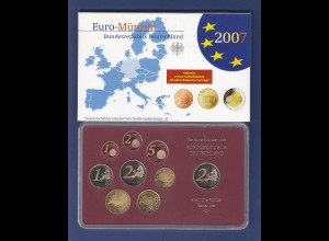 Bundesrepublik EURO-Kursmünzensatz 2007 G Spiegelglanz-Ausführung PP