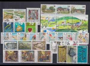 Liechtenstein alle Briefmarken-Ausgaben des Jahrgangs 1999 kpl. postfrisch ** 