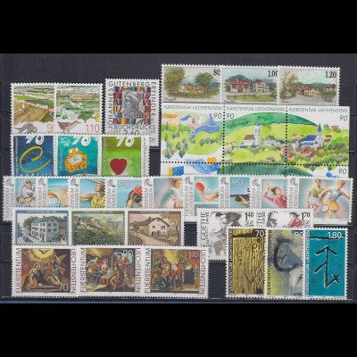 Liechtenstein alle Briefmarken-Ausgaben des Jahrgangs 1999 kpl. postfrisch ** 