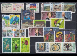 Liechtenstein alle Briefmarken-Ausgaben des Jahrgangs 2002 kpl. postfrisch ** 