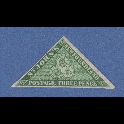 Kanada / Neufundland 1857 3 Pence grün Mi.-Nr. 3b ungebraucht *
