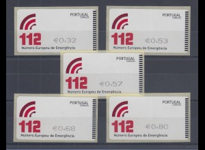 Portugal 2011 ATM Notrufnummer 112 Mi.-Nr. 76.1 Z1 Satz 5 Werte **