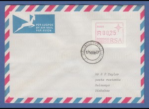 RSA Südafrika FRAMA-ATM aus OA P.005 Malan Airport Wert 0,25 auf Auslands-Brief
