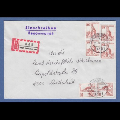 Bund Burgen und Schlösser 35Pfg Mi.-Nr. 1139 per 6 auf R-Brief aus Jandelsbrunn