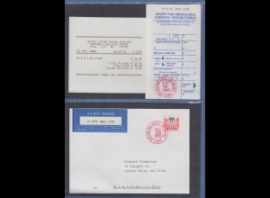 USA 1992 PMC Gard-ATM 1,04$ auf Insured Mail FDC 20.8.92 mit ET-Quittung