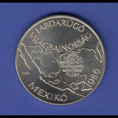 100 Forint 1985 Ungarn - Fußball Weltmeisterschaft 1986 in Mexico "Landkarte"