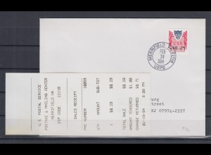 USA PMC Unisys ATM, Wert 0,29 $ auf FDC MERRIFIELD VA 19. FEB. 1994 mit ET-AQ