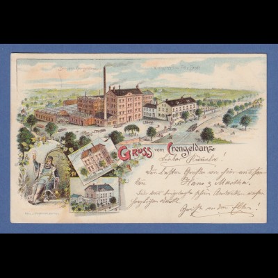 AK Gruß aus Crengeldanz Brauerei, Wirtschaft von F. Brodt gel. 1898 n. Bamberg