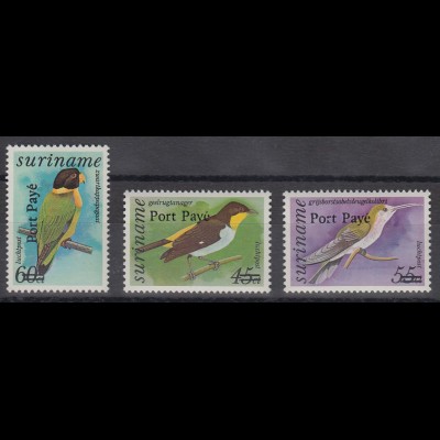 Suriname 1994 Vögel Mi.-Nr. 1472-74 Port Payé Satz 3 Werte ** 