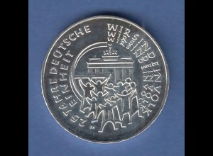Deutschland 2015 25€-Silber-Gedenkmünze 25 Jahre Deutsche Einheit, 18g Ag999 PP