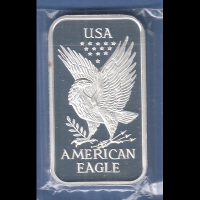 HERAEUS Sammler-Silberbarren USA American Eagle 31,10g Ag999 