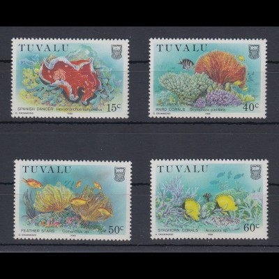 Tuvalu 1988 Korallen Mi.-Nr. 485-88 Satz 4 Werte ** 
