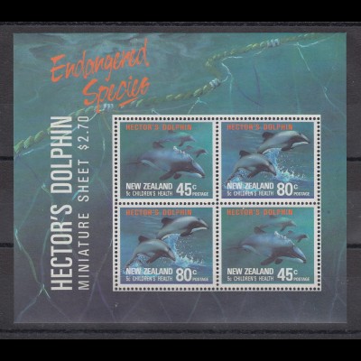 Neuseeland 1991 Delfine Mi.-Nr. Block 28 ** 