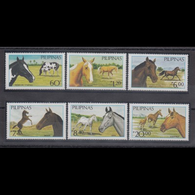 Philippinen 1985 Pferde auf der Weide Mi.-Nr. 1670-75 ** 