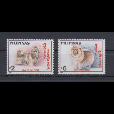 Philippinen 1993 Hunde Mi.-Nr. 2372-73 Satz 2 Werte ** 