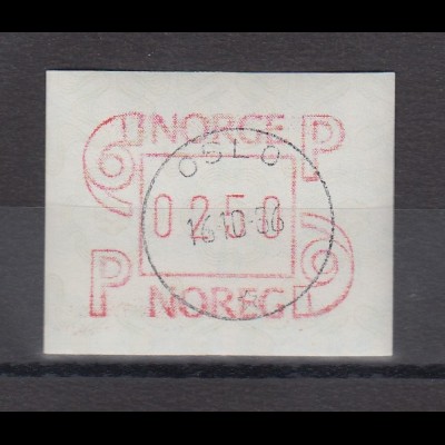 Norwegen 1986 FRAMA-ATM Mi.-Nr. 3.1b Portowert 250 mit ET-O OSLO 16.10.86