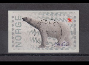 Norwegen 2008 Eisbär Sonderdruck ähnlich ATM Wert 14,00 Mi.-Nr. 13So10 ET-O