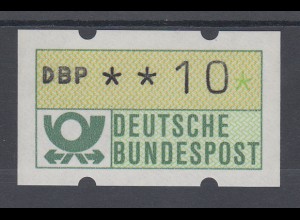 Deutschland ATM Posthorn, DBP fett, Wert **10 , Mi.-Nr. 1.2hu mit Zählnummer ** 