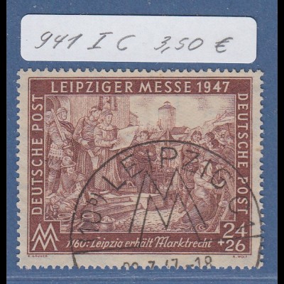 Alliierte Besetzung Leipziger Messe 1947 Mi.-Nr. 941 I C gestempelt