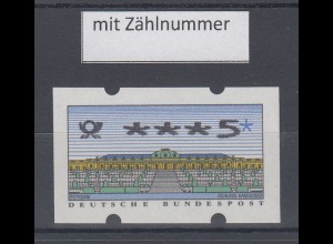 Deutschland ATM Sanssouci, Druck N24, Mi.-Nr. 2.2.3, Wert ***5 mit waag. ZN
