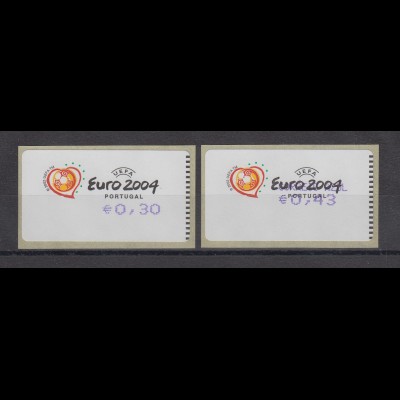 Portugal 2003 ATM Fußball EM Euro 2004 Mi-Nr. 42.2.1 Z1 und Z2 jeweils ** 