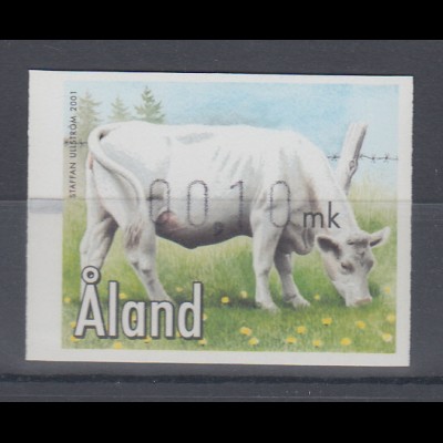 Finnland Aaland 2001 FRAMA-ATM Haustiere: Charolais-Rind , Mi.-Nr. 12 **