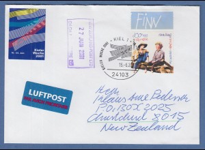 Kieler Woche 2001 LP-Brief mit EF Mi.-Nr. 2194 gelaufen nach Neuseeland