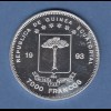 Äquatorial-Guinea 1993 Münze 7000 FR Dinosaurier Allosaurus coloriert Silber 999