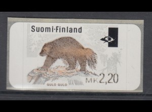 Finnland 1995, ATM Vielfraß, Werteindruck breit 2,20, Mi.-Nr. 29.2
