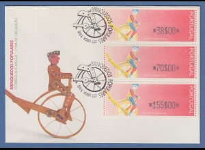 Portugal 1992 ATM Ciclista Mi.-Nr. 6 Offizieller FDC mit Satz 38-70-155 
