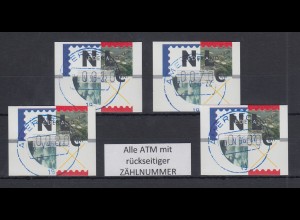 Niederlande ATM Mi.-Nr. 2.1 Typ FRAMA Satz 10-70-80-100 mit ZN ET-O AMERSFOORT