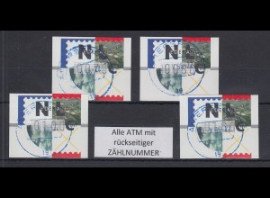 Niederlande ATM Mi.-Nr. 2.1 Typ FRAMA Satz 70-80-100-160 mit ZN ET-O AMERSFOORT