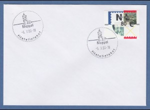 Niederlande ATM Mi.-Nr. 2.3 Typ HYTECH Wert 80 auf Blanco-Brief, O MEPPEL