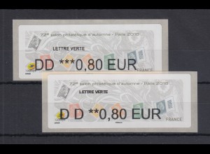 Frankreich 2018 ATM Herbstsalon Marianne Wert DD 0,80 EUR in 2 Typen ** 