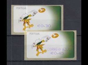 Portugal 2004 ATM Fussball-EM SMD Mi.-Nr. 44.1 Werte 0,30 - AZUL 0,45 **